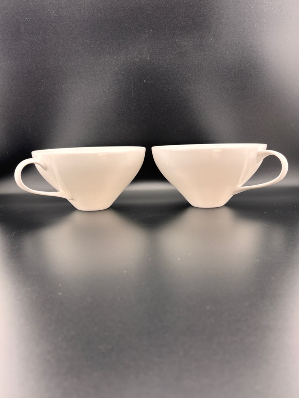 Anthropologie Set Of 2 White Porcelain Coffee/Tea Cups